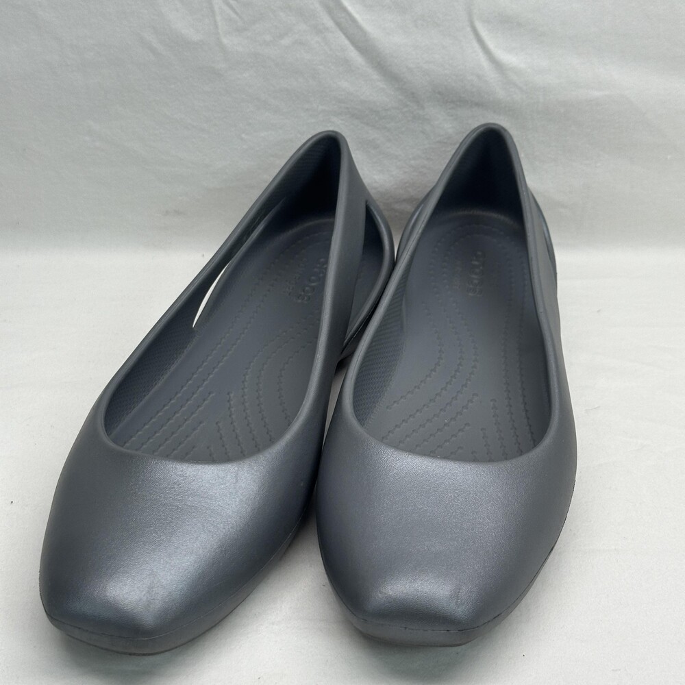 Crocs Flats Womens Size 7 Gray Ballet Iconic Comfort Slip On Lightweight Shoes